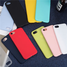 Load image into Gallery viewer, Luxury Soft Back Matte Color Cases for iPhone 7 plus 8 6 6s X XS max XR 5 5s SE Case Shockproof TPU Silicone Back Cover Capa