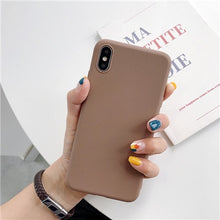 Load image into Gallery viewer, Luxury Soft Back Matte Color Cases for iPhone 7 plus 8 6 6s X XS max XR 5 5s SE Case Shockproof TPU Silicone Back Cover Capa