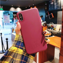 Load image into Gallery viewer, Luxury Soft Back Matte Color Cases for iPhone 7 plus 8 6 6s X XS max XR 5 5s SE Case Shockproof TPU Silicone Back Cover Capa