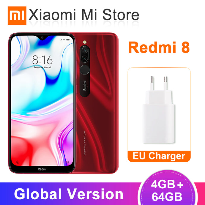 In Stock Global Version Xiaomi Redmi 8 4GB 64GB Snapdragon 439 Octa Core 12MP Dual Camera Mobile Phone 5000mAh Large Battery OTA